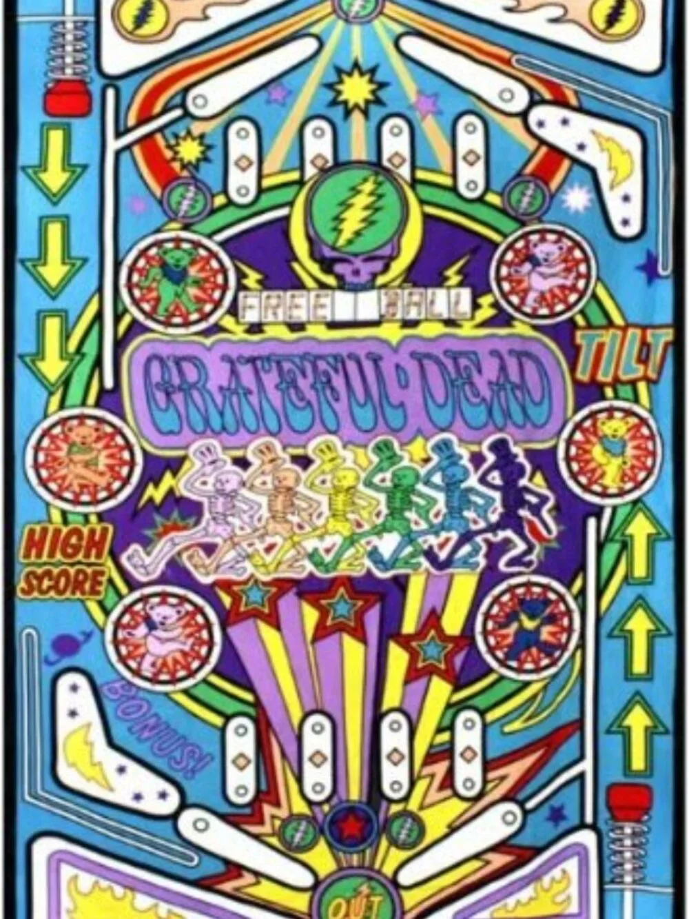 Grateful Dead 3D Pinball Machine Tapestry ~ 60